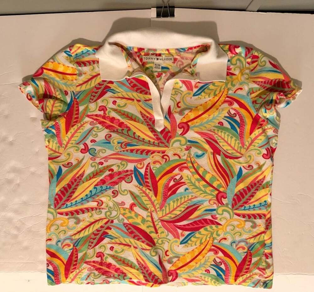 Tommy Hilfiger Multicolor Leaf Print Polo Shirt XL